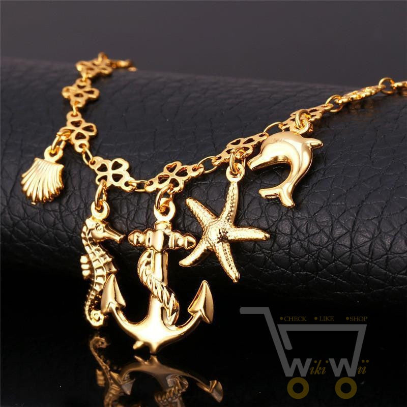 18K Gold /Platinum Plated  Anklet Bracelet - WikiWii