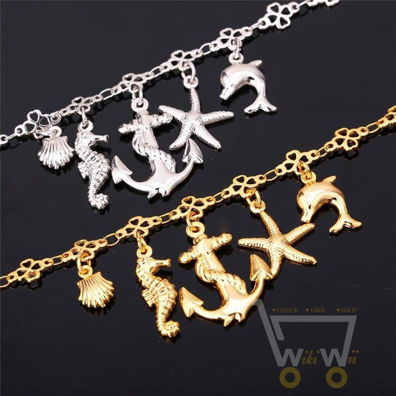 18K Gold /Platinum Plated  Anklet Bracelet - WikiWii