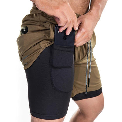 2-in-1 Secure Pocket men Shorts - WikiWii