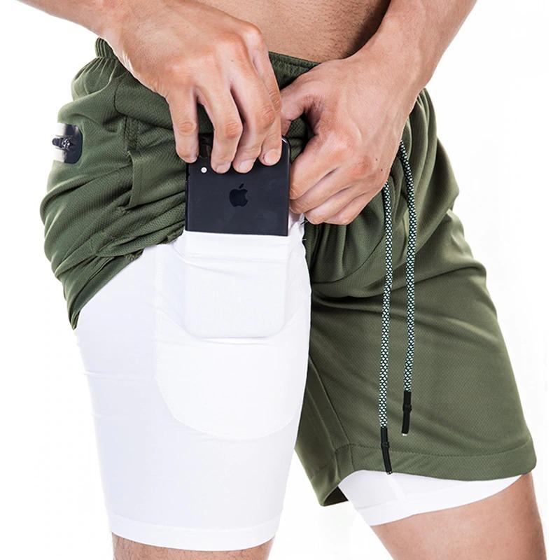 2-in-1 Secure Pocket men Shorts - WikiWii