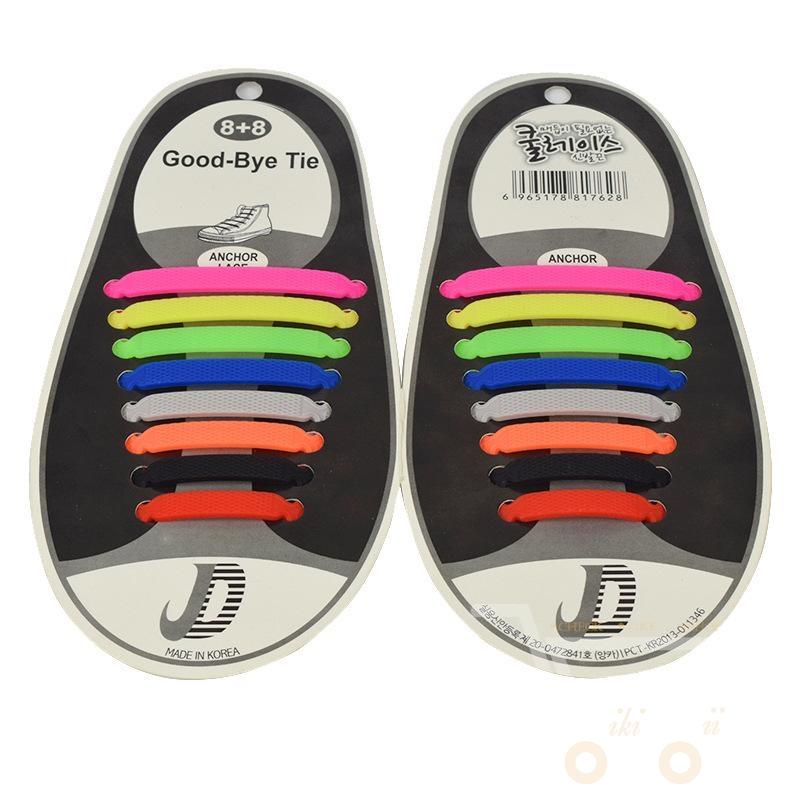 16PCs Silicone Shoelaces - WikiWii