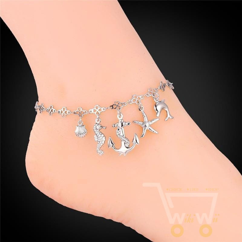 18K Gold /Platinum Plated  Anklet Bracelet - WikiWii