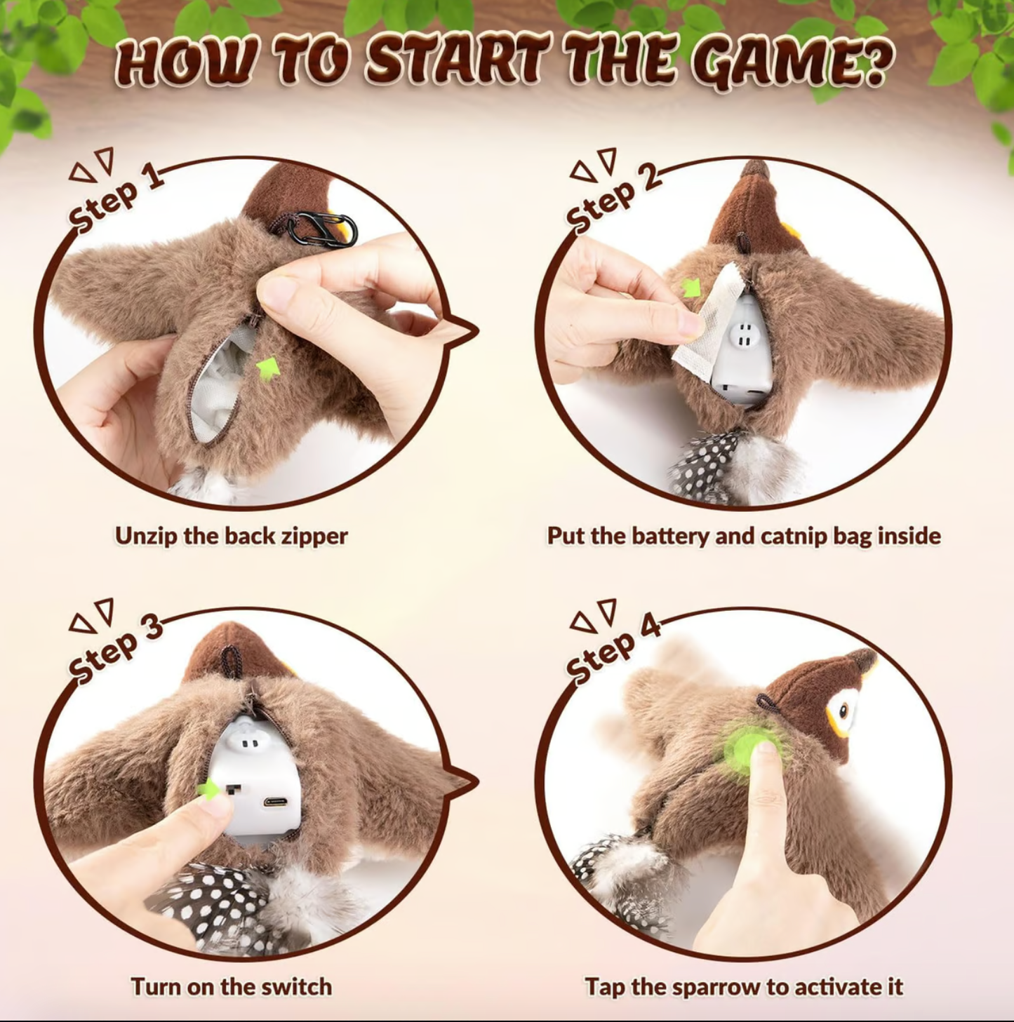 🐾Interactive Chirping Bird Cat Toy