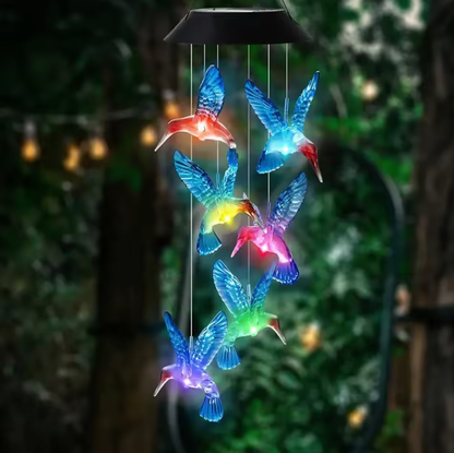 Solar Hummingbird Wind Chimes 2025