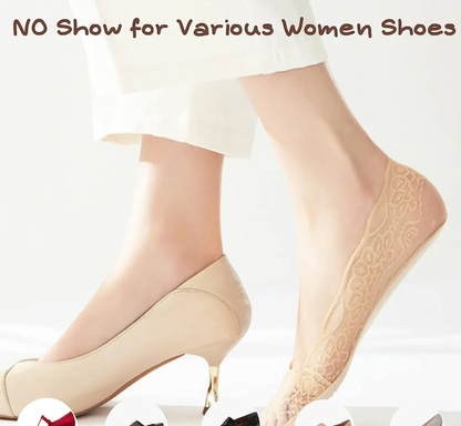 Lace No Show Liner Socks for Women-1 size fit all