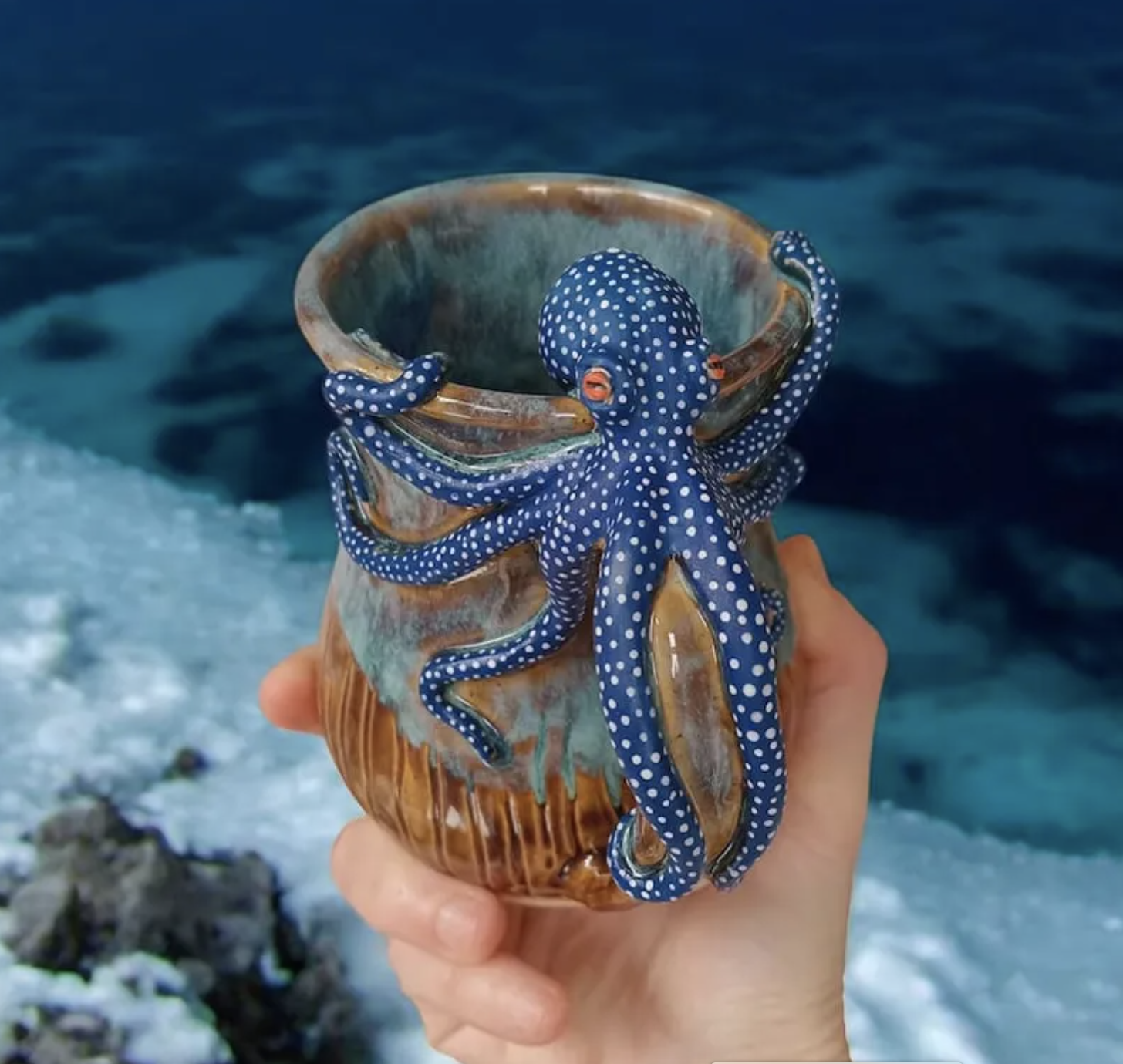 🐙Handmade Octopus Mug