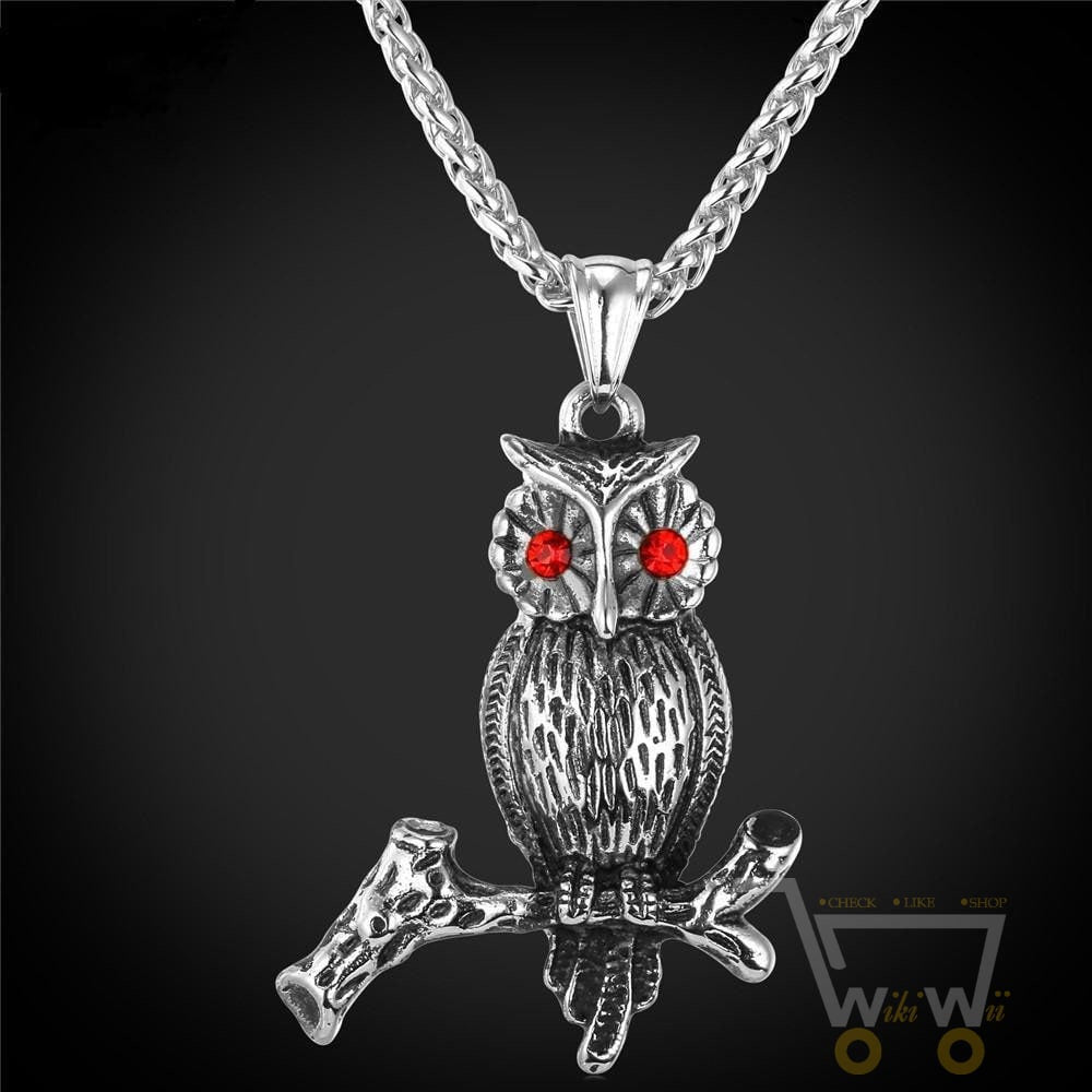 18K Gold Plated / Stainless Steel Chain Owl Necklace - WikiWii