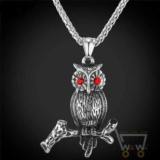 18K Gold Plated / Stainless Steel Chain Owl Necklace - WikiWii