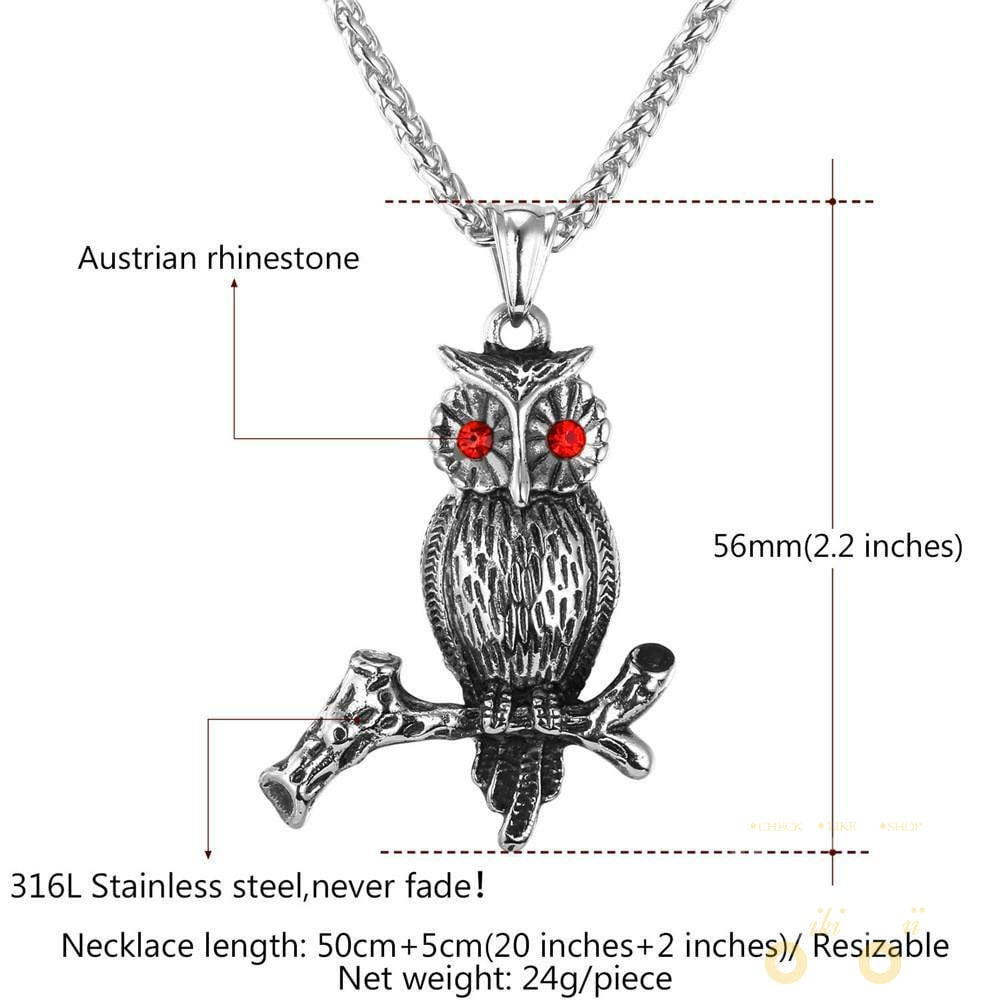 18K Gold Plated / Stainless Steel Chain Owl Necklace - WikiWii