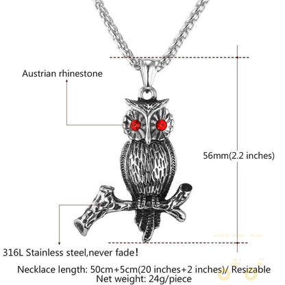 18K Gold Plated / Stainless Steel Chain Owl Necklace - WikiWii