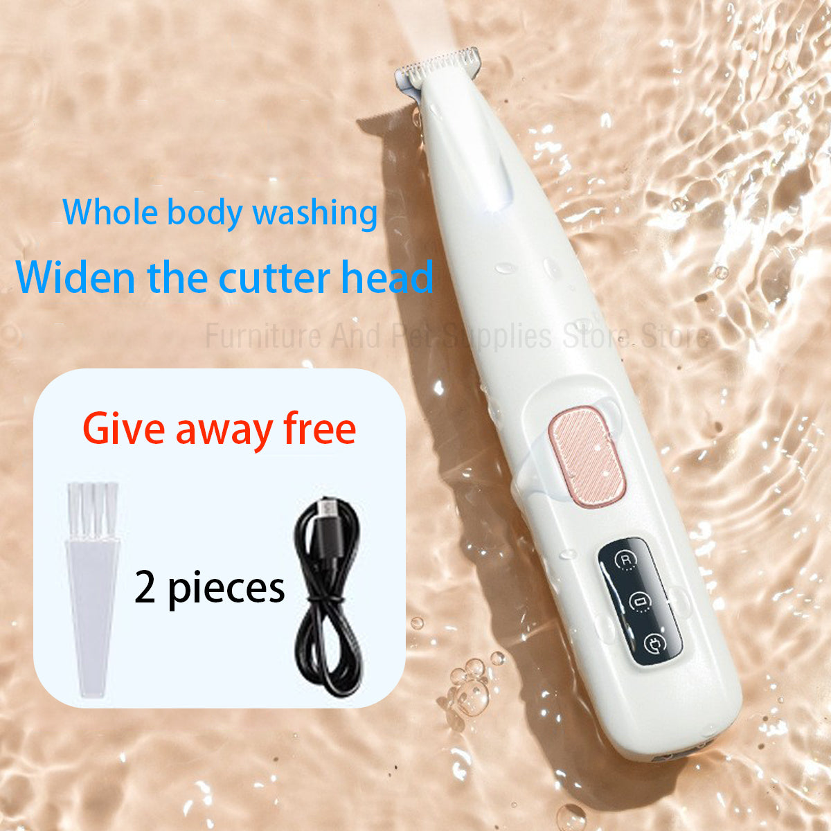 2025 Waterproof Rechargeable Pet Shaver with LED Light