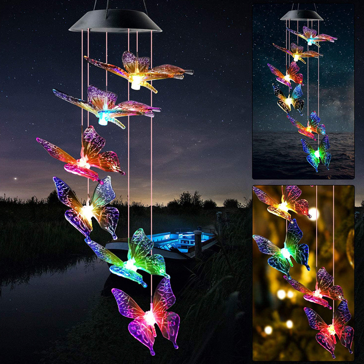 Solar Hummingbird Wind Chimes 2025