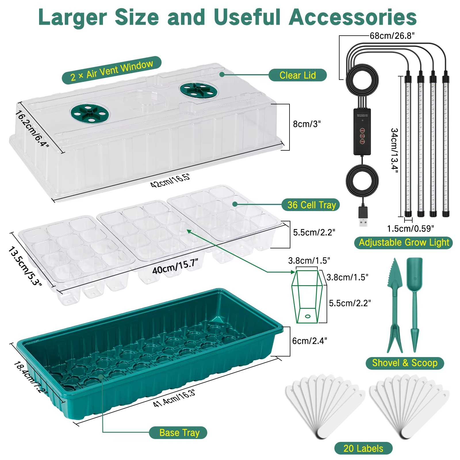 Seed Starter Trays with Grow Light 2025