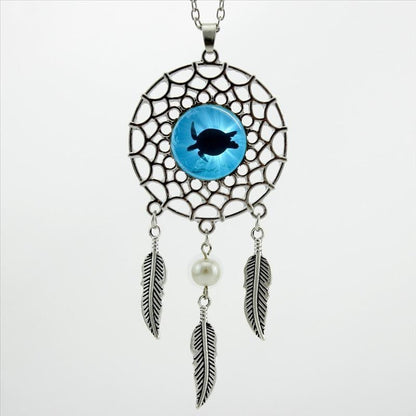 Sea Turtle Necklace In A Dream Catcher Style - WikiWii