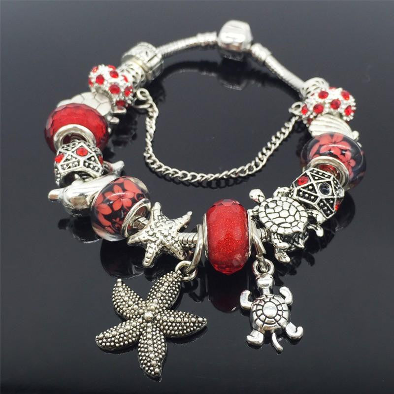 Sea Turtle Shell Starfish Dolphin Bracelet - WikiWii