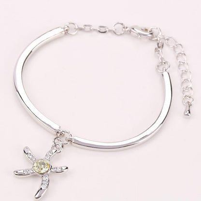 Silver Plated Starfish Bracelet Bracelets - WikiWii
