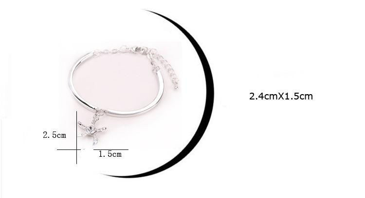 Silver Plated Starfish Bracelet Bracelets - WikiWii