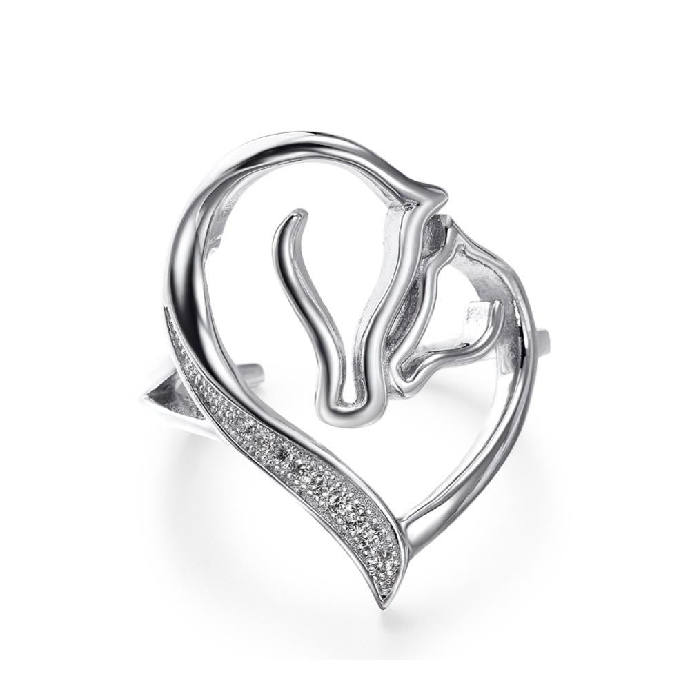 Two Horse Heart Opening Ring - WikiWii