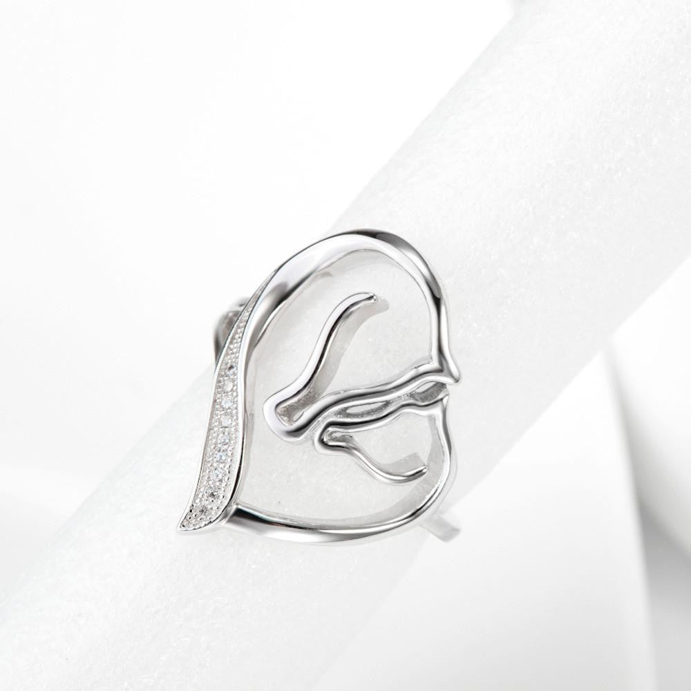 Two Horse Heart Opening Ring - WikiWii