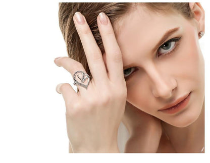 Two Horse Heart Opening Ring - WikiWii