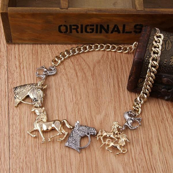 Vintage choker necklace horse necklaces - WikiWii