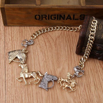 Vintage choker necklace horse necklaces - WikiWii