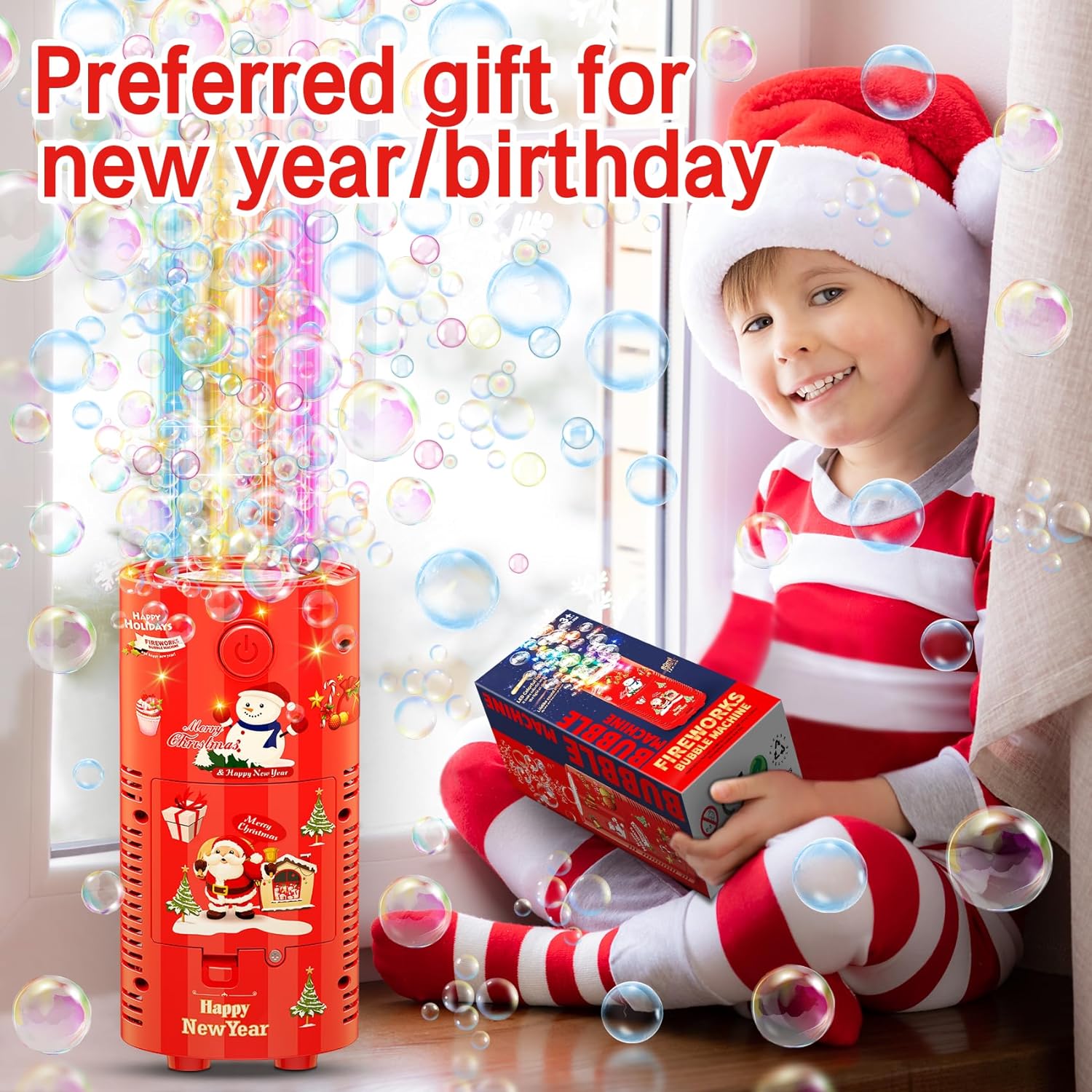 🎁Best Gift-Reusable-Bubbles Firework Machine| Duration of 12 hours