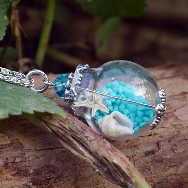 Wish Bottle Starfish Necklace - WikiWii